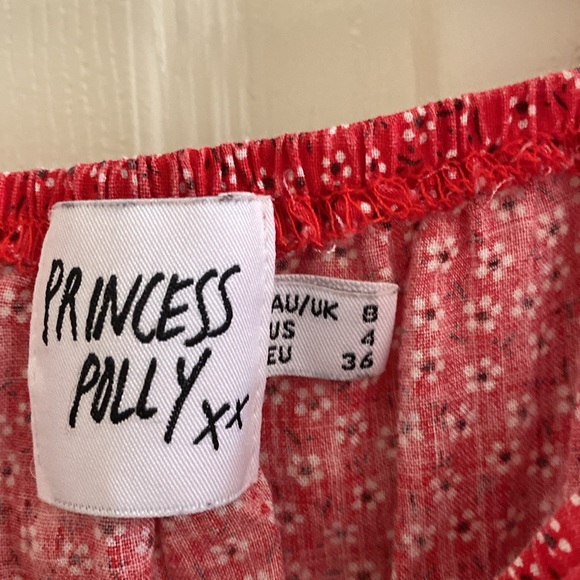 Red paisley princess Polly crop top - Picture 2 of 3